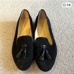 Ivanka Trump Black Suede Tassel Loafers